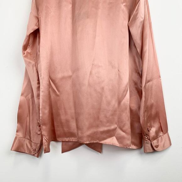 NWT Gucci Pink Satin Pussy Bow Blouse  Size 44 - Picture 10 of 15